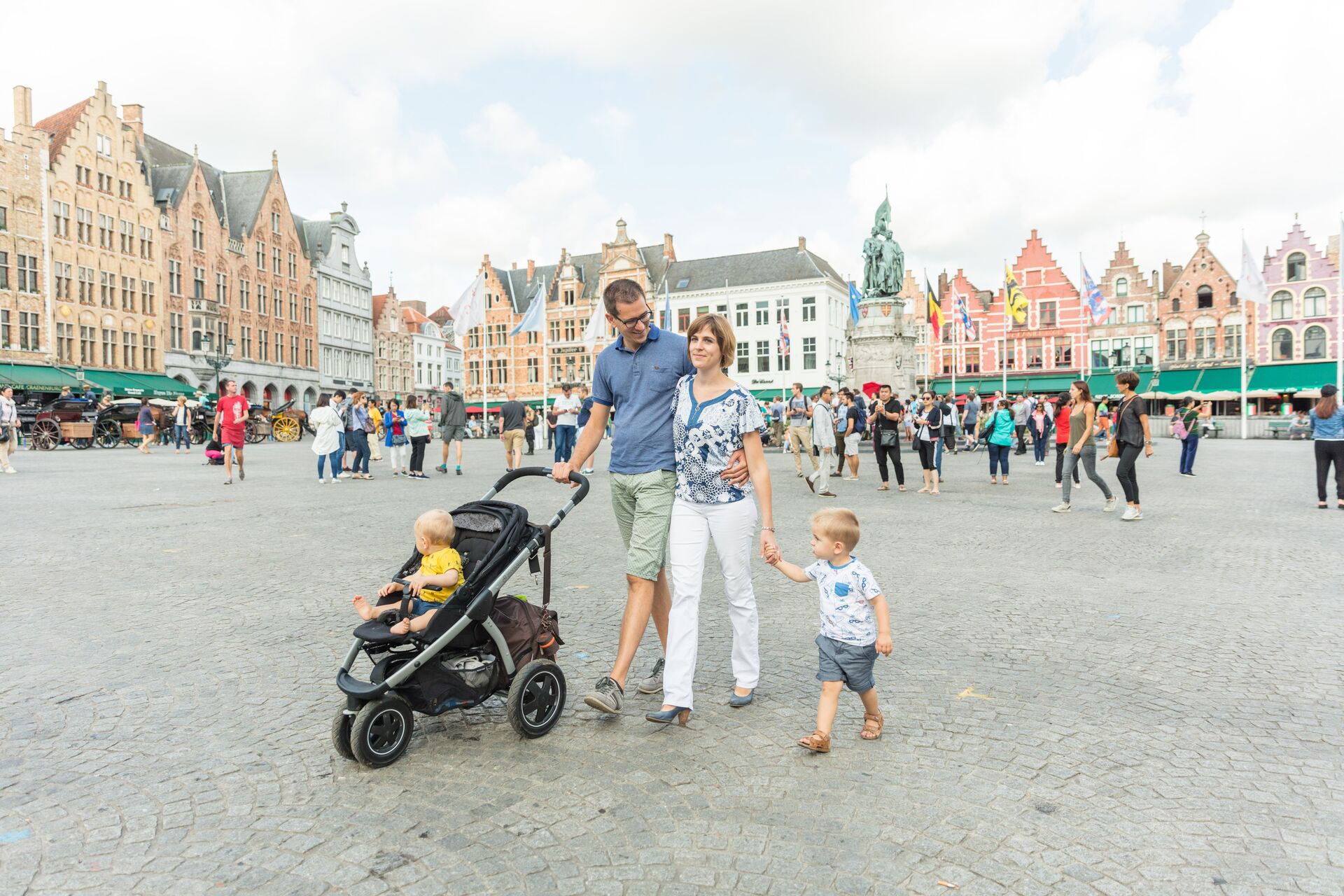 Family visiting Bruges