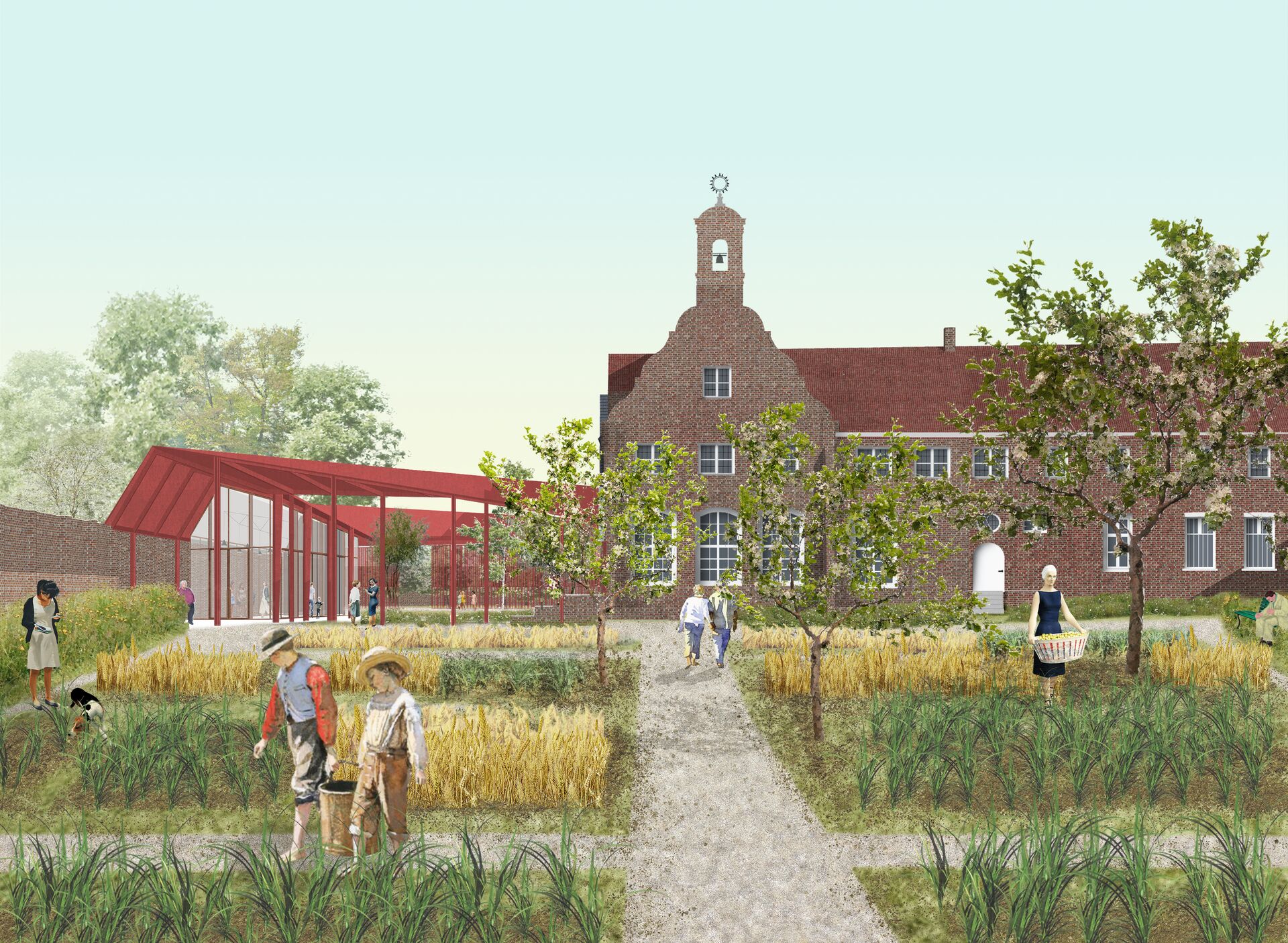 Render Sint-Godelieve abdij te Brugge SGA_visualisatie_moestuin2©B-Juxta