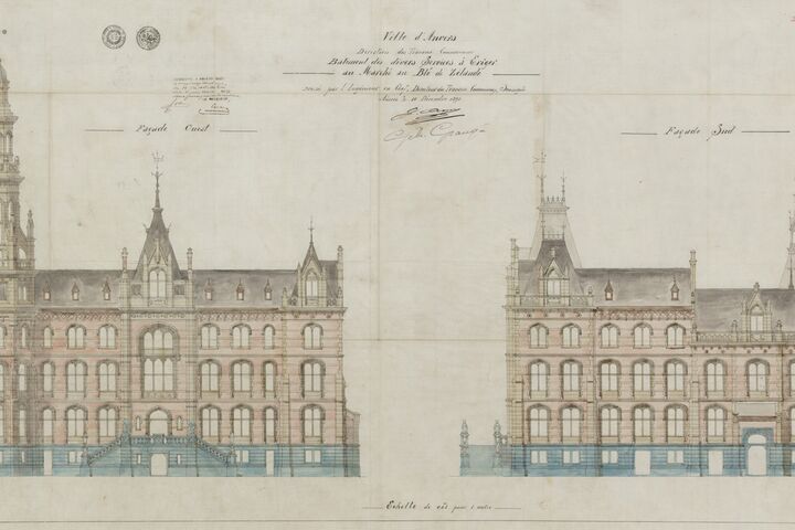 Gevelopstanden van de westelijke en de zuidelijke gevel van het Loodswezengebouw_Architect Royers_Copyright SAA