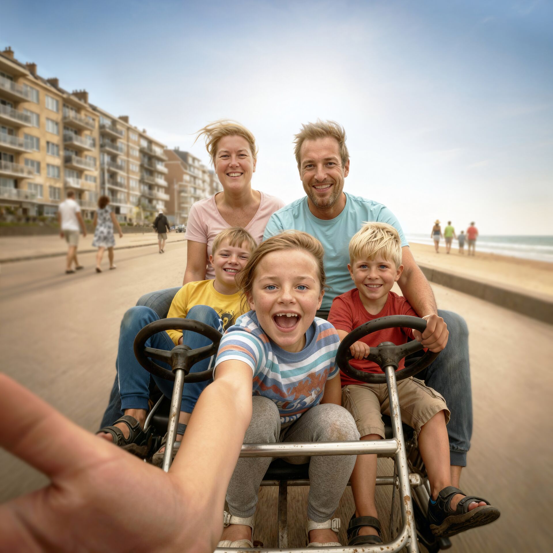Foto's en video's van de communicatiecampagne Iedereen Verdient Vakantie 2026 IVV_campagne2026_GocartStrand_02_300DPI