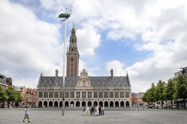 Leuven is a city east of Brussels, Belgium, known for its breweries. On a central square is the 15th-century town hall, with its tall spires. The building is decorated with hundreds of statues of local figures, biblical characters and saints. Opposite, the late Gothic St. Peter’s Church houses a “Last Supper” by the Flemish Primitive painter Dieric Bouts. Nearby, Oude Markt is a long square lined with bars and cafes.