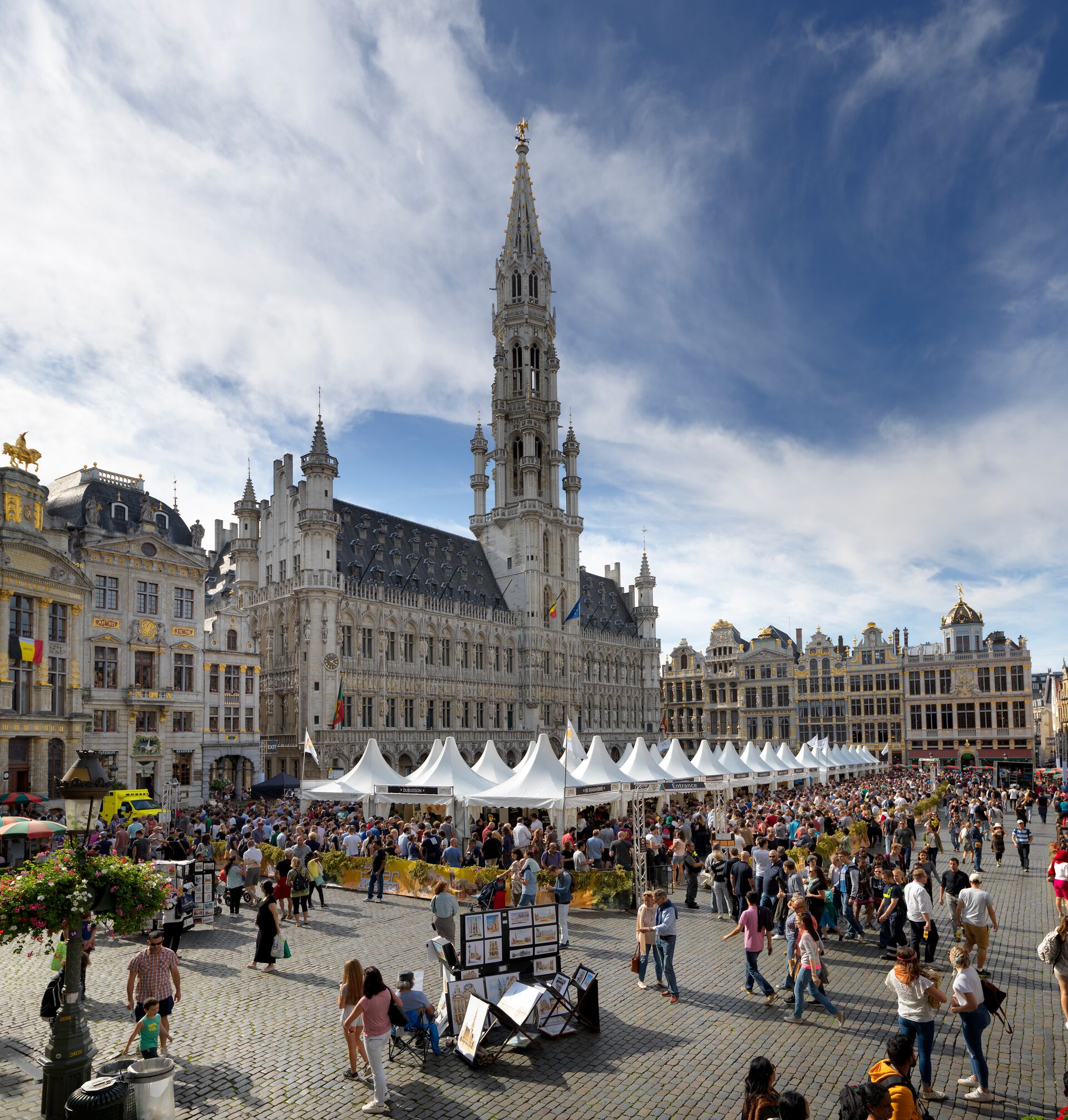 Brussels Grand Place with terraces
