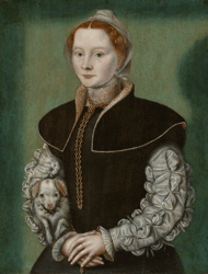 Catharina van Hemessen Portret van een jonge dame met haar hond Collectie Vlaamse Gemeenschap (c) Museum Snijders&Rockox foto C Verhelst public domain
